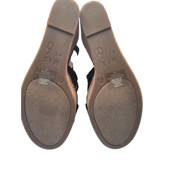 Mix No 6 Black Wedge Sandals 4" Heel Like New! Sz 8.5M - Picture 8 of 9